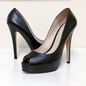 Aldo Black Peep Toe High Heel Stilettos